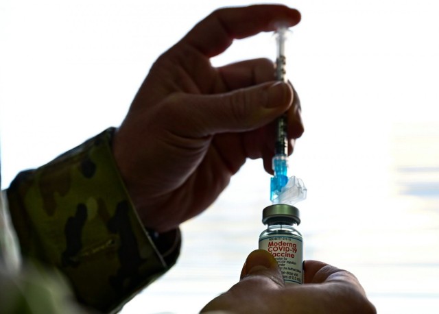 A service member prepares a COVID-19 vaccination dose on Feb. 4, 2021. Army senior leaders encouraged all Soldiers to take the vaccine when it&#39;s available to them during a virtual town hall Feb. 22, 2021.  
