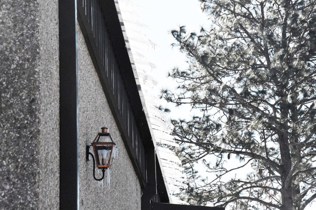 It’s best to to look up and be aware of danger as temperatures warm and icicles begin to melt and fall off roofs and  light fixtures.