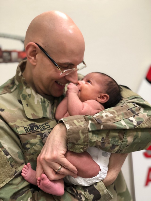 Maj. Daniel Rhoades with daughter Alix in 2019.