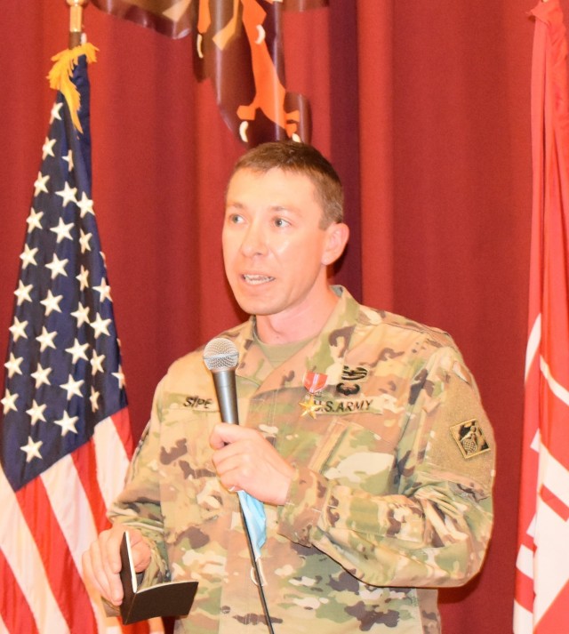 Reflecting to the Transatlantic Afghanistan “Team of Teams”, LTC Paul Sipe thanks the team for providing him the support, making it possible for being the recipient of his awards as he redeploys back to the U. S. following a successful tour...