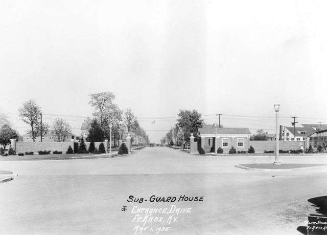 A look at the freshly completed original main gate on Fort Knox on May 1, 1935, which is present day Chaffee Avenue from Stithton Circle