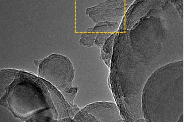 Different sets of diffractions corresponding to regions indicate various nanoscale morphological features using a  transmission electron microscope. 