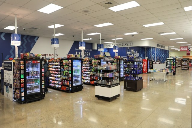 The 3,000 square-foot expansion to the main post Exchange can be seen in the newly renovated electronics department. The new addition, taken from a previous stockroom, allowed for extra room to the shopping floor.