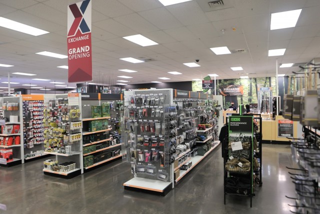 The 3,000 square-foot expansion to the main post Exchange can be seen in the newly renovated electronics department. The new addition, taken from a previous stockroom, allowed for extra room to the shopping floor.