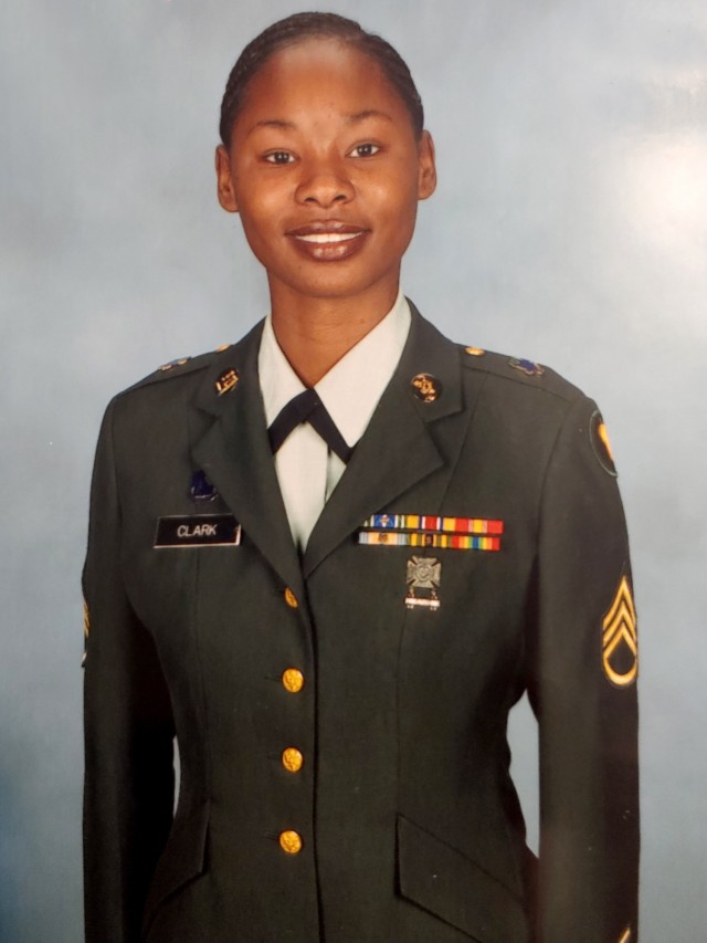 U.S. Army Reserve Sgt. Maj. Lynei Woodard, a Riverdale, Georgia native, poses for her official Army photography when she was the rank of staff sergeant. Woodard, who joined the service at 17 years old is now the Operations Sergeant Major for the...