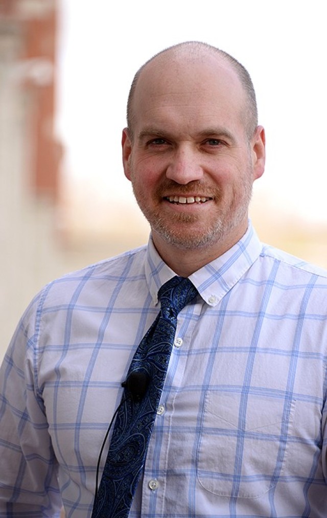 Dr. Gates Brown, associate professor in the Department of Military History, Command and General Staff College, has been named the CGSC Civilian Educator of the Year. Photo by Prudence Siebert/Fort Leavenworth Lamp