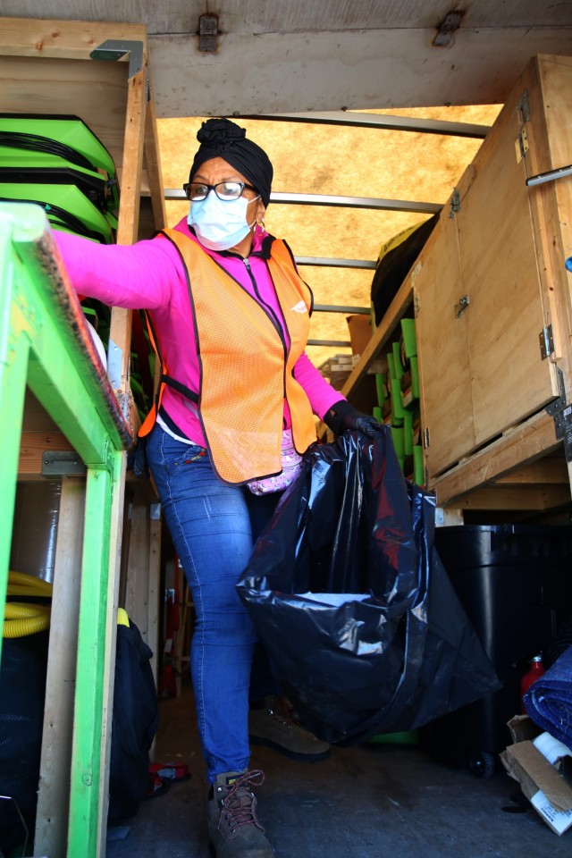Corvias Property Management technicians, Directorate of Public Works, Directorate of Emergency Services, and a large number of additional contract restoration experts joined Team Sill Feb. 22, 2021, to help get post residents back into their homes...