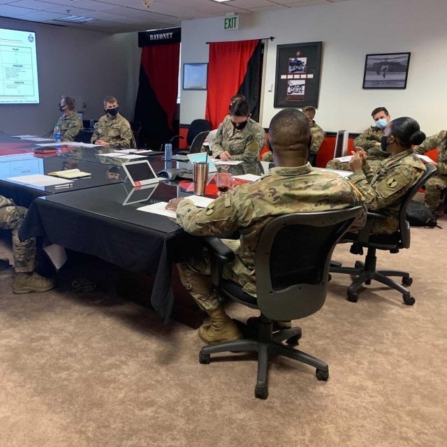 CH (LTC) J.P. Smith, and SFC Crystal Jones from the 7th Infantry Division, provide training on religious support planning in complex environments to the 75th Ranger Regiment Unit Ministry Teams.