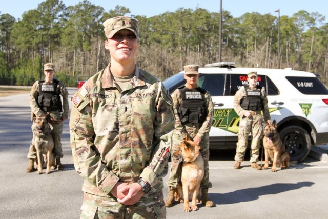 U.S. Army 1st Lt. Alexa Hernandez, an executive officer assigned to 197th Military Police Detachment, 385th Military Police Battalion, at Fort Stewart, Georgia, is from Woodbridge, Virginia. She graduated from Woodbridge Senior High School in 2013. She has a bachelor's degree in economics from the University of Virginia. “I come from a military background with my dad serving for 28 years. I joined to become a leader and positively impact my Soldiers and peers. As a female in the military, there’s definitely a stereotype, but I believe we are one team and one fight. I think having gender-specific roles discredits male and females alike.” (U.S. Army photo by Spc. Daniel Thompson)