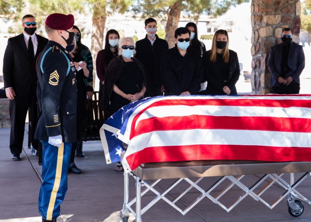 Sgt. 1st Class Michael Stroud, a platoon sergeant assigned to D Company, 2nd Battalion, 325th Airborne Infantry Regiment, 2nd Brigade Combat Team, 82nd Airborne Division, and the family of Pfc. Harvey Brown, a World War II veteran formerly...