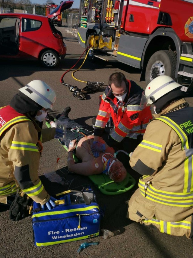 WIESBADEN, Germany - Photo does not show actual injuries (photo credit: USAG Wiesbaden Fire Department)