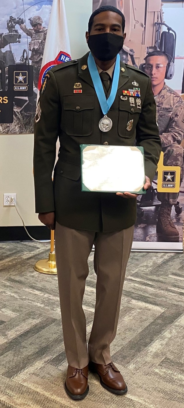 Staff Sgt. Dasean Person was inducted into the Sergeant Audie Murphy Club March 2.