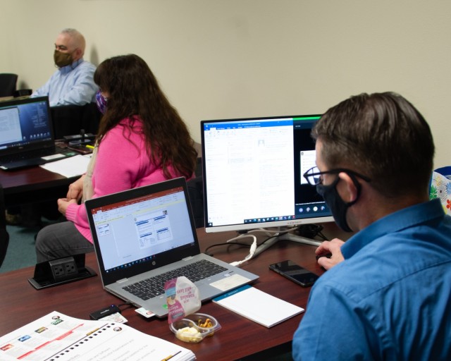 Students participate in a Lean Six Sigma class March 1, 2021, at Fort McCoy, Wis. This training is part of a broader garrison initiative to develop its workforce by educating and training them with tools and techniques to improve their project...