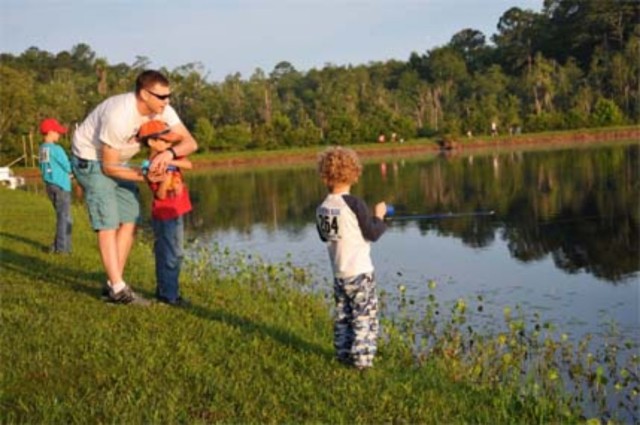 Access to hunting and fishing areas supports the morale of Soldiers and family members at a reasonable cost. With more than 148,000 visits in 2019-2020, the natural resources management program allows customers to enjoy the environment while assisting with the management of fish and game populations on the installation. In 2019-2020, 1,425 people participated in the 19 fishing events and five managed hunting events that were held on the installation to help introduce young Soldiers and their families to these traditional pastimes. 