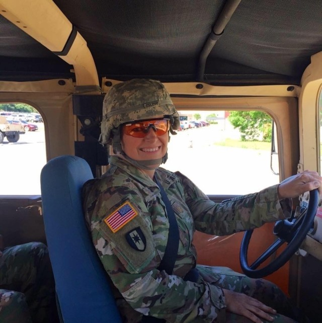 Maj. Catherine A. Celeski, an Army Reserve critical care nurse from San Antonio, Texas, receives driver refresher training at Joint Base Sam Houston, Texas in 2019. Celeski mobilized in mid-December 2020 with Urban Augmentation Medical Task Force...