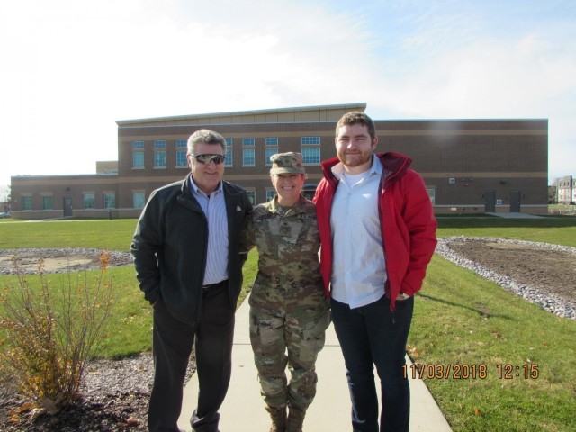 Maj. Catherine A. Celeski with her husband Gregory (left) and son Justin in 2018.  Celeski, an Army Reserve critical care nurse from San Antonio, Texas, mobilized in mid-December 2020 with Army Reserve Urban Augmentation Medical Task Force 328-1...