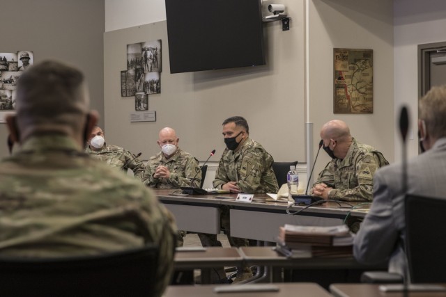 Fort Bliss Leaders met with local law enforcement agencies under a new initiative called OPERATION IRONCLAD, Feb. 23. Maj. Gen. Sean C. Bernabe, Commanding General, 1st Armored Division and Fort Bliss (center), along with Command Sgt. Maj. Michael...