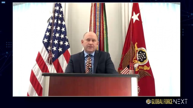 Acting Secretary of the Army John E. Whitley discusses the Army&#39;s continued modernization efforts during the Association of the U.S. Army&#39;s Global Force Next symposium March 16, 2021. 