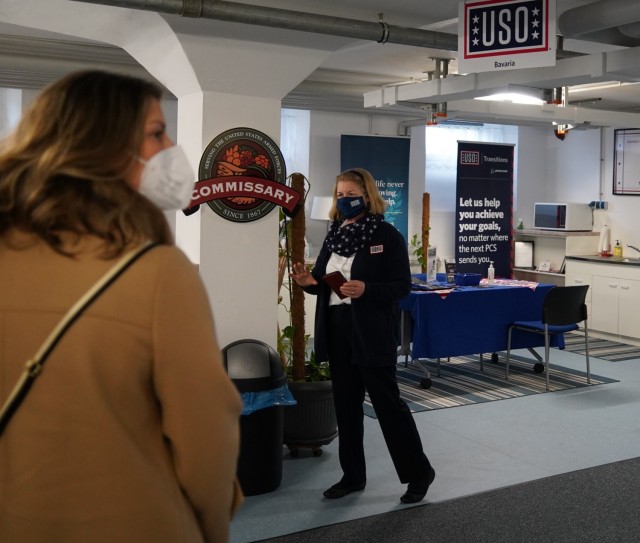 USO Bavaria Area Director Carolyn Harris provides an overview of the services and support her organization offers to Soldiers and family members within the USAG Bavaria footprint, March 11, 2021.