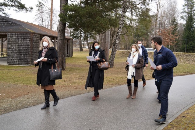 The last stop on the guided tour was at the USAG Bavaria Wild B.O.A.R. Outdoor Recreation Center, March 11, 2021. Lead Recreation Assistant Paul Linka provides information to the group about the grounds.