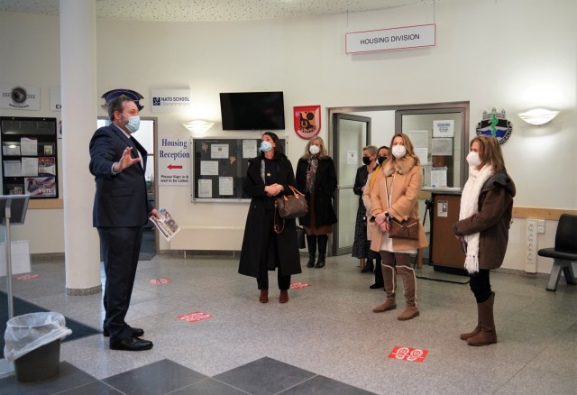MPD Chief Robert Reed presents the main waiting area of Tower Barracks Bldg. 244, where Soldiers and family members accomplish multiple administrative tasks, March 11, 2021.