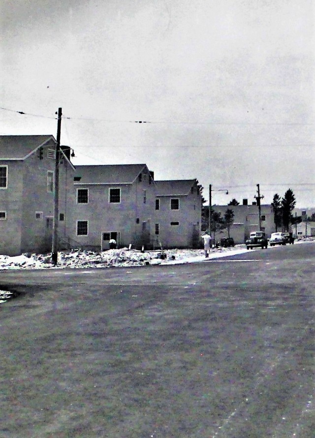 This historical Army photo shows military construction of barracks and other buildings on the 200 block of the cantonment area July 20, 1942, at Fort McCoy, Wis. The installation was then called Camp McCoy. Construction like this took place all...