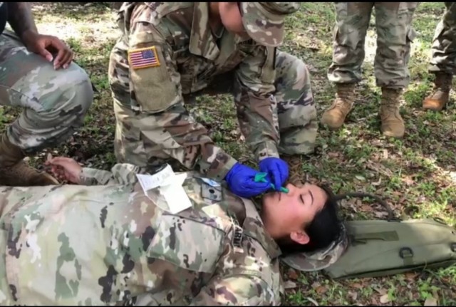 Cadet Crystal Campos during a training event. 