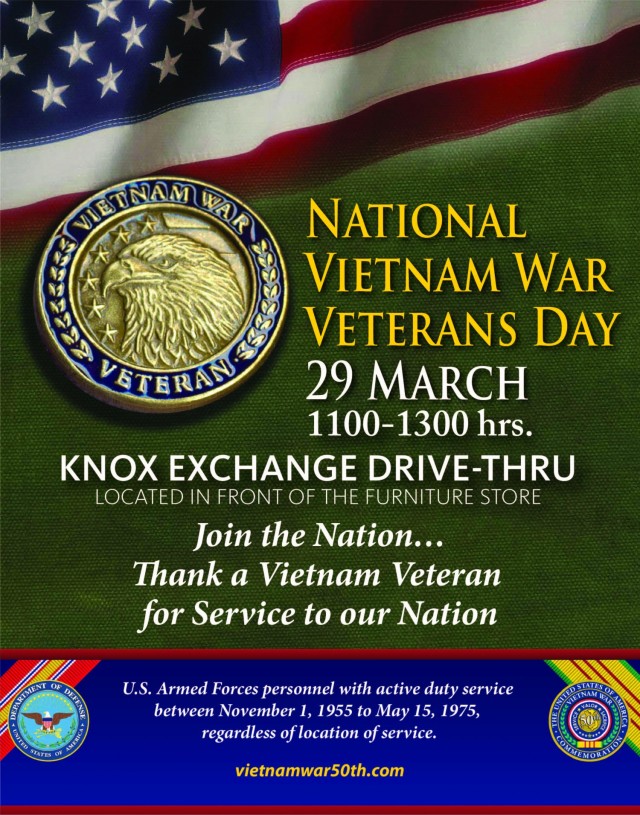 Fort Knox Exchange plans annual pinning ceremony for Vietnam War Veterans Day March 29