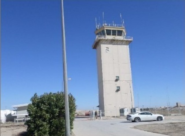 The control tower at Imam Ali Air Base Iraq. The tower is being renovated for the Iraqi Air Force by the U.S. Air Force's Aerospace Management Systems Division at the Air Force Life Cycle Management Center (AFLCMC/HBA), Hanscom Air Force Base. The...