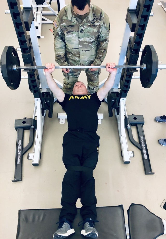 Cpl. Chance Boleware competes in the adaptive powerlifting event. (Photo via Robyn Womac)