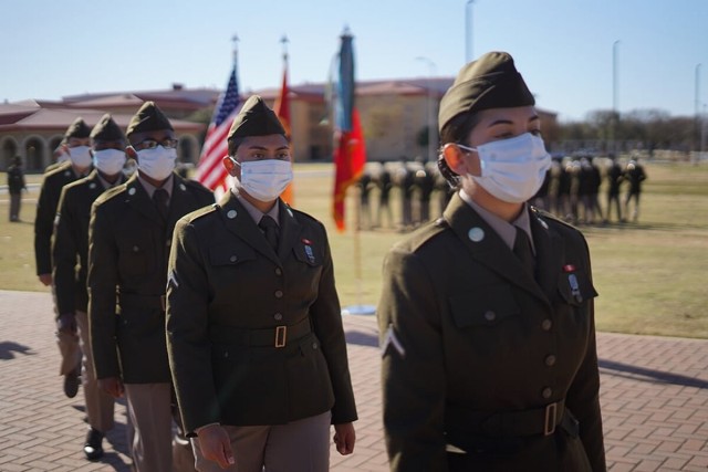 The 434th Field Artillery Brigade Class 64-20, Alpha Battery, 1st Battalion, 79th Field Artillery Regiment, became the first graduating class nationwide to wear the “new” Army Greens service uniforms Nov. 16.