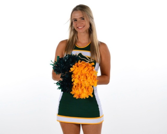 Cadet Leeann McCarthy is a member of the Saint Leo University Cheer team, which competes nationally.