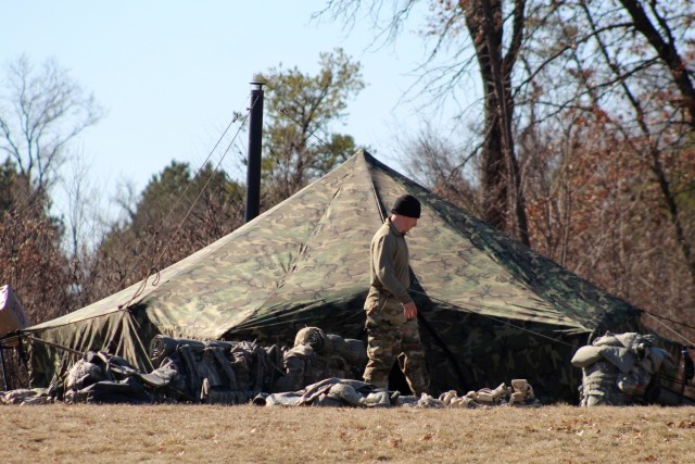 Students in Fort McCoy Cold-Weather Operations Course (CWOC) class 21-05 participate in a cold-weather training scenario March 19, 2021, on South Post at Fort McCoy, Wis. CWOC students are trained on a variety of cold-weather subjects, including...