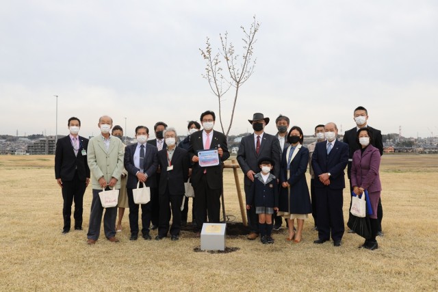 Representatives from U.S. Army Garrison Japan and Kanagawa City’s Chuo Ward pose for a photo the two groups planted a cherry blossom tree together March 25 on a shared area of Sagami General Depot to symbolize a commitment to the friendship...