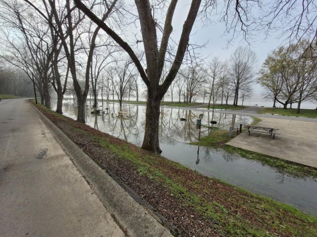 The U.S. Army Corps of Engineers Nashville announces that high water at its lakes has impacted some campgrounds in the Cumberland River Basin. This is Lock A Campground March 30, 2021 at Cheatham Lake in Ashland City, Tennessee. (USACE Photo by...