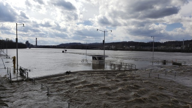 Flood waters forced closure of the Locks and Dams 3 on the Monongahela River in Elizabeth, Pennsylvania, March 1, 2021. High water from snow melts and extended rain affected the U.S. Army Corps of Engineers Pittsburgh District on the Monongahela...
