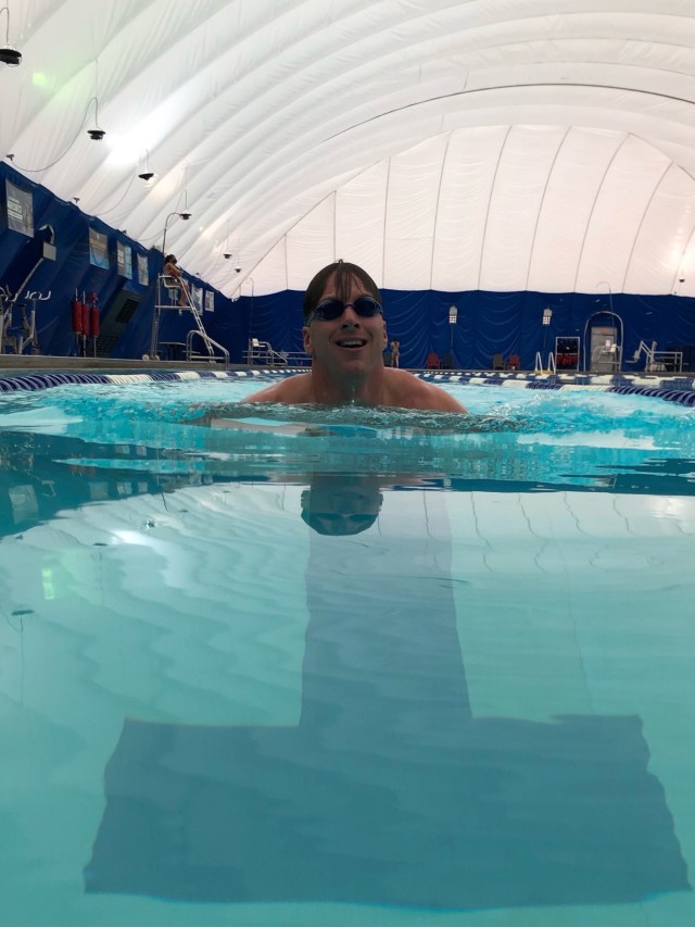During Army Trials 2021, Sgt. Jared Babinski competed in rowing, powerlifting and swimming. He is a Soldier assigned to the Fort Campbell Soldier Recovery Unit, Ky. (Photo courtesy of Robyn Womac)