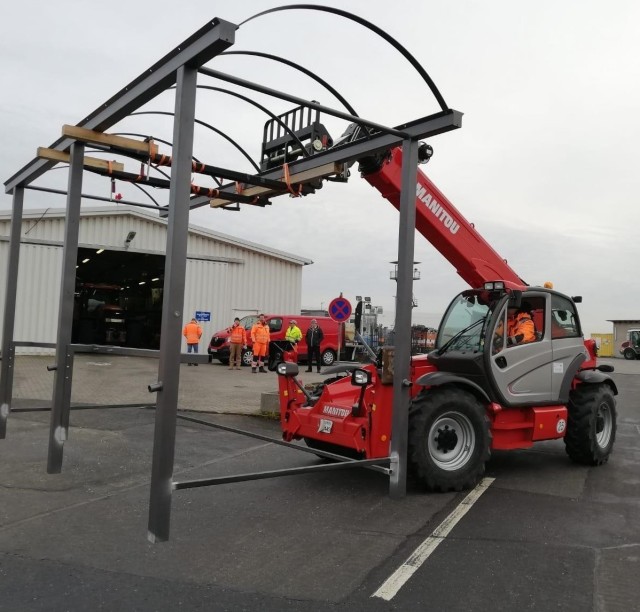 The U.S. Army Garrison Wiesbaden Directorate of Public Works is busy with their area beautification projects, from building walkways and bus stops to replacing old wooden panels with modern perforated metal panels on existing gazebos.
