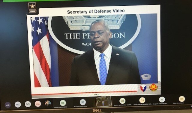 The Secretary of Defense, Lloyd Austin, opened up the extremist training with a pre-recorded message on its importance.