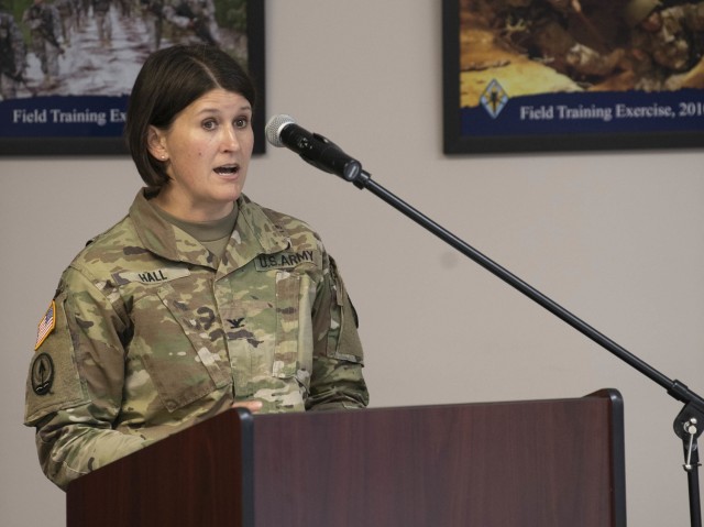 Col. Tara Hall, Moncrief Army Health Clinic commander, provides updates to COVID-19 vaccinations during the virtual Community Town Hall March 18. Hall and others provided the community updates to various programs and facilities on post.