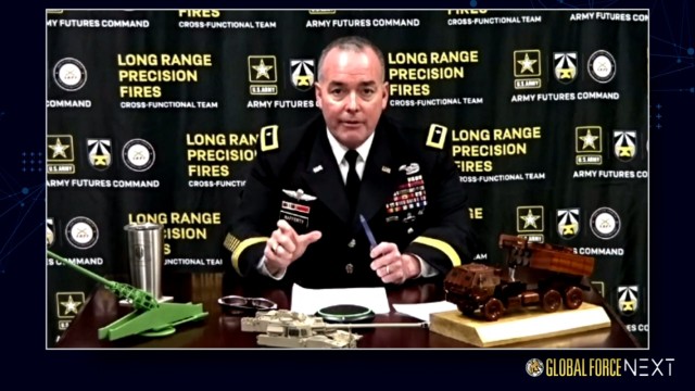 Brig. Gen. John Rafferty, director of the Long-Range Precision Fires Cross-Functional Team, discusses how the Army has adopted a &#34;combined arms&#34; mindset for each of the service&#39;s eight cross-functional teams during the Global Force...