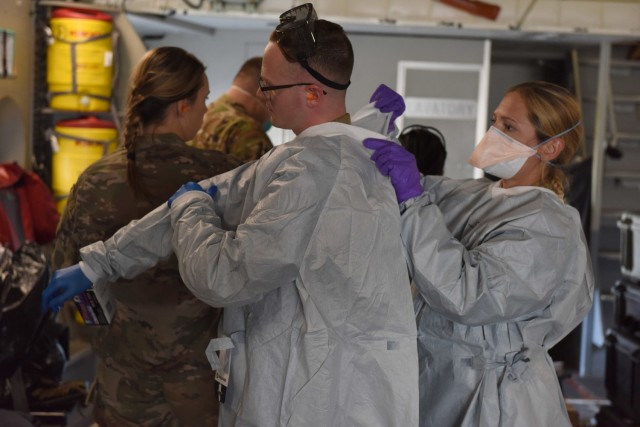 62 AW airlifts COVID-19 patient to Texas