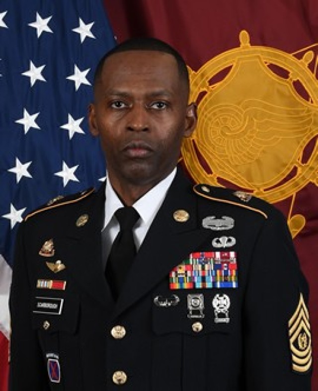 Command Sgt. Maj. Terrence T. Scarborough, outgoing Transportation Corps CSM, assumed his duties Jan. 2019. He said the corps can be proud of it achievements over the past two years. CSM Randy T. Brown is scheduled to replace Scarborough.