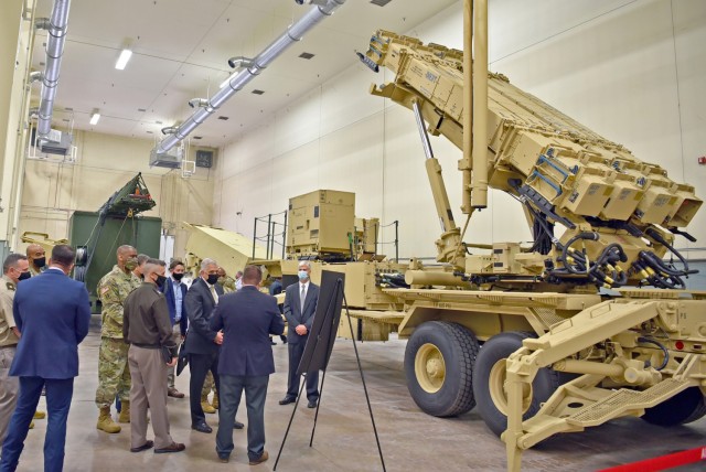 The Program Executive Office Missiles and Space team provides an overview of the Patriot Advanced Capability-3 for Christopher J. Lowman, the senior official performing the duties of Under Secretary of the Army, during his March 23 visit to...