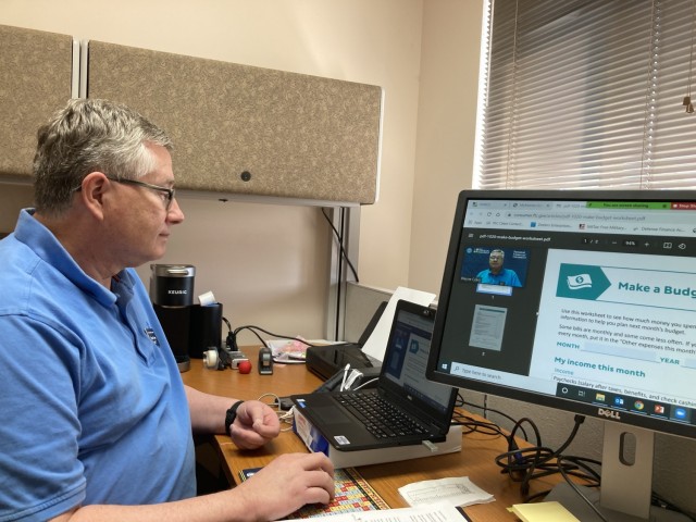 Wayne Crary, a personal financial counselor, embedded with United States Army Medical Activity at Fort Campbell, hosts a Lunch and Learn session April 7 from his office. Other sessions will be available 11:45 a.m.-12:15 p.m. April 14, 21, and 28...