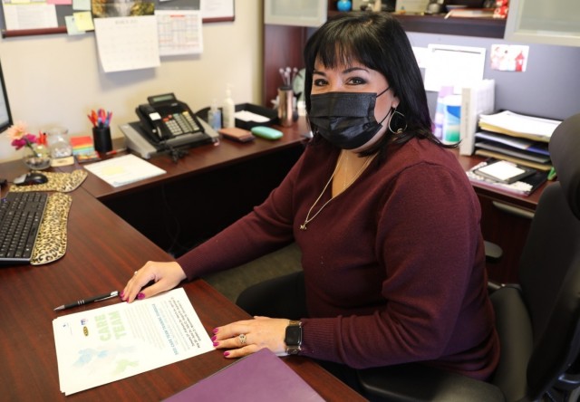 Deana Garcia,  Supervisory ACS Specialist, in her office at Fort Bliss, Texas, April 9, 2021. “Readiness is about being able to help the unit as a whole and empowering them with information,” Garcia said.