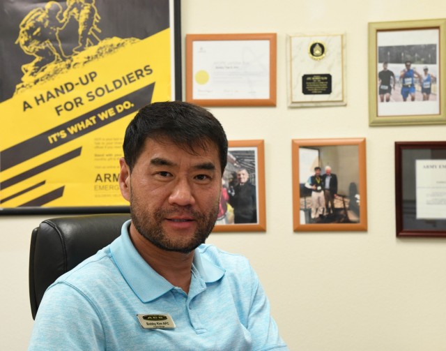 Presidio of Monterey AER Officer Bobby Kim helps service members and their families find support with AER.