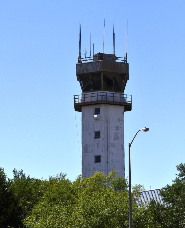 Michael Elmes works at the Fort Polk Airfield air control tower.