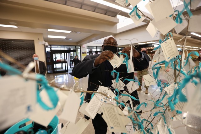 Fort Knox Garrison Commander Col. C.J. King was joined by installation leaders, community members and Soldiers Wednesday for the “I Pledge” campaign kickoff in honor of Sexual Assault Awareness and Prevention Month.