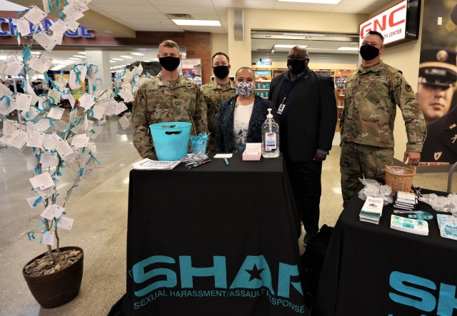 Sexual assault response coordinator Ella Foley (center) heads up the “I Pledge” campaign on Fort Knox in an effort to raise sexual assault awareness and promote prevention efforts.